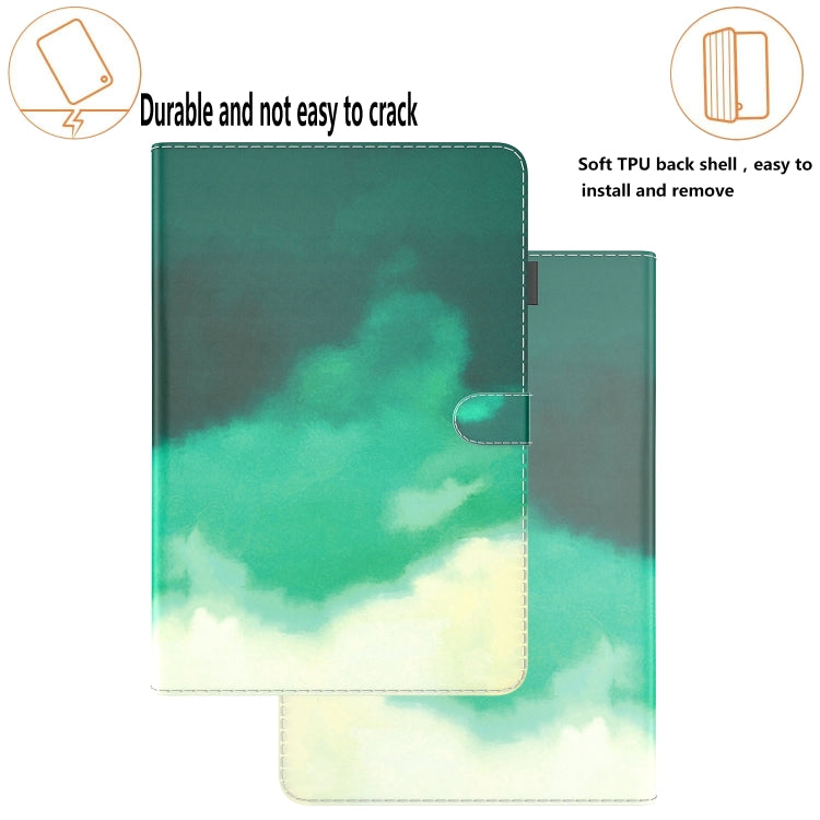 For Xiaomi Mi Pad 5 / 5 Pro Voltage Watercolor Pattern Skin Feel Magnetic Horizontal Flip PU Leather Case with Holder & Card Slots & Photo Frame & Sleep / Wake-up Function(Cyan Green) - More Tablet Cases by buy2fix | Online Shopping UK | buy2fix