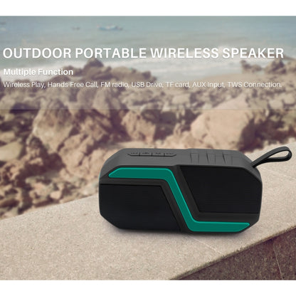 NewRixing NR-5019 Outdoor Portable Bluetooth Speaker, Support Hands-free Call / TF Card / FM / U Disk(Green) - Desktop Speaker by NewRixing | Online Shopping UK | buy2fix