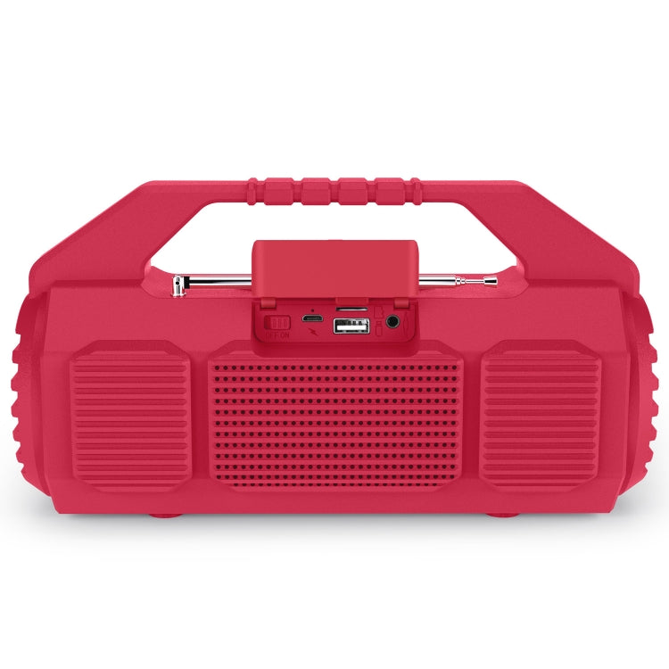 NewRixing NR-4025FM Outdoor Splash-proof Water Portable Bluetooth Speaker, Support Hands-free Call / TF Card / FM / U Disk(Red) - Desktop Speaker by NewRixing | Online Shopping UK | buy2fix