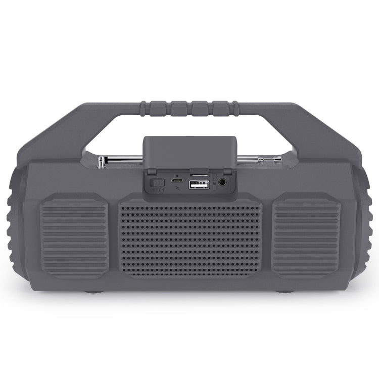NewRixing NR-4025FM Outdoor Splash-proof Water Portable Bluetooth Speaker, Support Hands-free Call / TF Card / FM / U Disk(Grey) - Desktop Speaker by NewRixing | Online Shopping UK | buy2fix