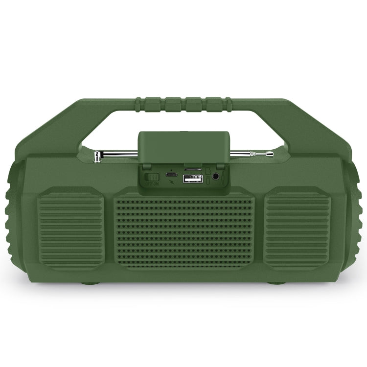NewRixing NR-4025FM Outdoor Splash-proof Water Portable Bluetooth Speaker, Support Hands-free Call / TF Card / FM / U Disk(Green) - Desktop Speaker by NewRixing | Online Shopping UK | buy2fix