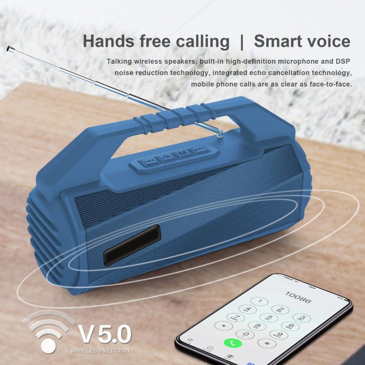 NewRixing NR-4025FM Outdoor Splash-proof Water Portable Bluetooth Speaker, Support Hands-free Call / TF Card / FM / U Disk(Green) - Desktop Speaker by NewRixing | Online Shopping UK | buy2fix