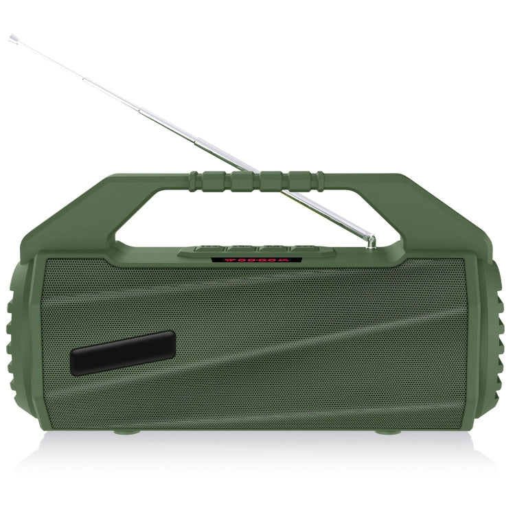 NewRixing NR-4025FM with Screen Outdoor Splash-proof Water Portable Bluetooth Speaker, Support Hands-free Call / TF Card / FM / U Disk(Green) - Desktop Speaker by NewRixing | Online Shopping UK | buy2fix