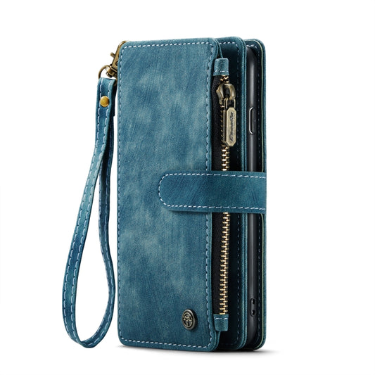 For iPhone SE 2022 / SE 2020 / 8 / 7 / 6 CaseMe-C30 PU + TPU Multifunctional Horizontal Flip Leather Case with Holder & Card Slot & Wallet & Zipper Pocke(Blue) by CaseMe