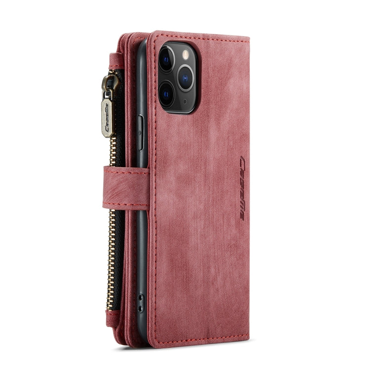 For iPhone 11 Pro CaseMe-C30 PU + TPU Multifunctional Horizontal Flip Leather Case with Holder & Card Slot & Wallet & Zipper Pocket (Red) - iPhone 11 Pro Cases by CaseMe | Online Shopping UK | buy2fix