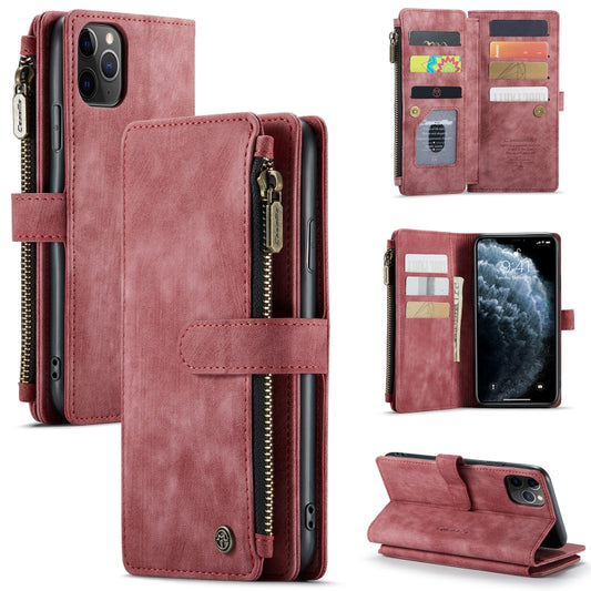 For iPhone 11 Pro Max CaseMe-C30 PU + TPU Multifunctional Horizontal Flip Leather Case with Holder & Card Slot & Wallet & Zipper Pocket (Red) - iPhone 11 Pro Max Cases by CaseMe | Online Shopping UK | buy2fix