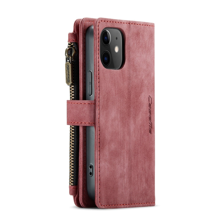For iPhone 12 mini CaseMe-C30 PU + TPU Multifunctional Horizontal Flip Leather Case with Holder & Card Slot & Wallet & Zipper Pocket (Red) - iPhone 12 mini Cases by CaseMe | Online Shopping UK | buy2fix