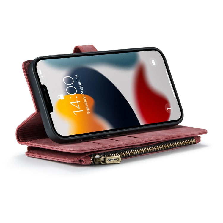 For iPhone 12 Pro Max CaseMe-C30 PU + TPU Multifunctional Horizontal Flip Leather Case with Holder & Card Slot & Wallet & Zipper Pocket(Red) - iPhone 12 Pro Max Cases by CaseMe | Online Shopping UK | buy2fix