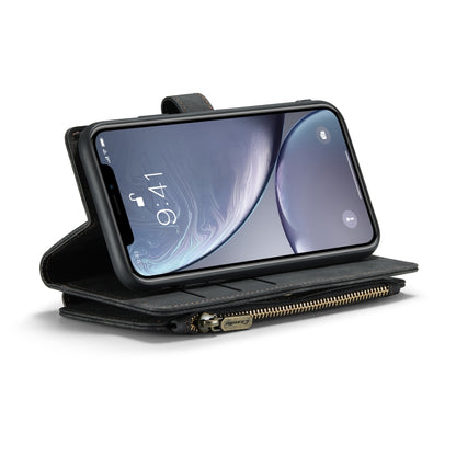 For iPhone XR CaseMe-C30 PU + TPU Multifunctional Horizontal Flip Leather Case with Holder & Card Slot & Wallet & Zipper Pocket(Black) - More iPhone Cases by CaseMe | Online Shopping UK | buy2fix