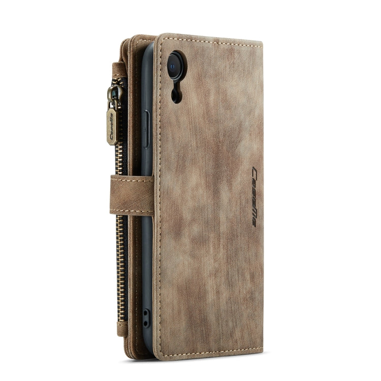 For iPhone XR CaseMe-C30 PU + TPU Multifunctional Horizontal Flip Leather Case with Holder & Card Slot & Wallet & Zipper Pocket(Brown) - More iPhone Cases by CaseMe | Online Shopping UK | buy2fix