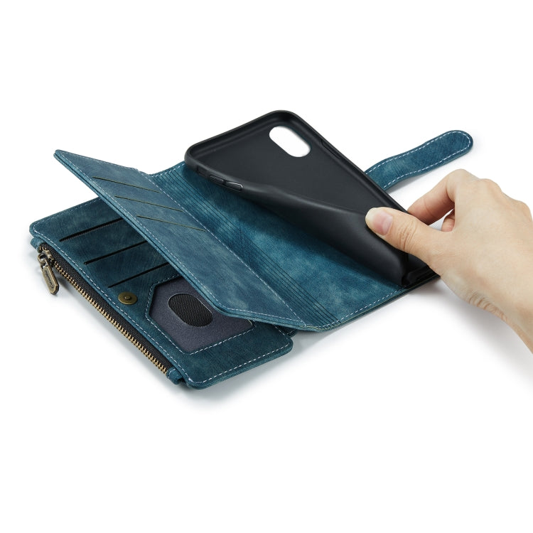 For iPhone XS Max CaseMe-C30 PU + TPU Multifunctional Horizontal Flip Leather Case with Holder & Card Slot & Wallet & Zipper Pocket(Blue) - More iPhone Cases by CaseMe | Online Shopping UK | buy2fix