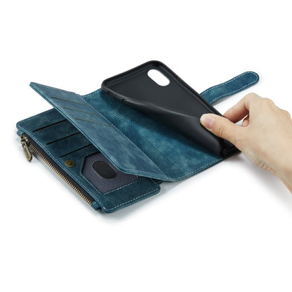 For iPhone XS Max CaseMe-C30 PU + TPU Multifunctional Horizontal Flip Leather Case with Holder & Card Slot & Wallet & Zipper Pocket(Blue) - More iPhone Cases by CaseMe | Online Shopping UK | buy2fix