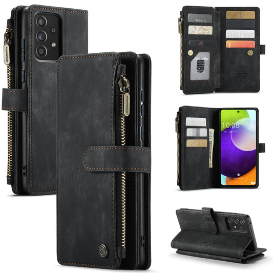 For Samsung Galaxy A52 5G / 4G CaseMe-C30 PU + TPU Multifunctional Horizontal Flip Leather Case with Holder & Card Slot & Wallet & Zipper Pocket(Black) - Galaxy Phone Cases by CaseMe | Online Shopping UK | buy2fix