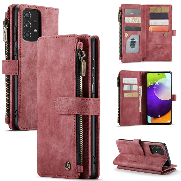 For Samsung Galaxy A52 5G / 4G CaseMe-C30 PU + TPU Multifunctional Horizontal Flip Leather Case with Holder & Card Slot & Wallet & Zipper Pocket(Red) - Galaxy Phone Cases by CaseMe | Online Shopping UK | buy2fix