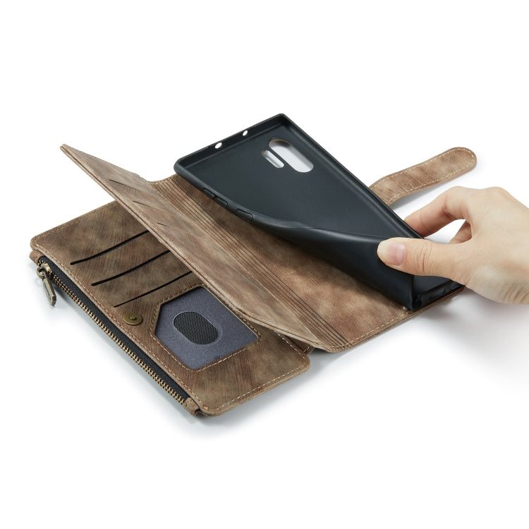 For Samsung Galaxy Note10+ CaseMe-C30 PU + TPU Multifunctional Horizontal Flip Leather Case with Holder & Card Slot & Wallet & Zipper Pocket(Brown) - Galaxy Phone Cases by CaseMe | Online Shopping UK | buy2fix