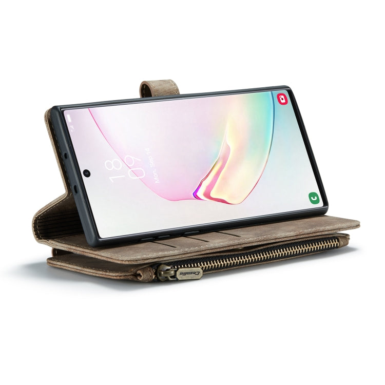For Samsung Galaxy Note10+ CaseMe-C30 PU + TPU Multifunctional Horizontal Flip Leather Case with Holder & Card Slot & Wallet & Zipper Pocket(Brown) - Galaxy Phone Cases by CaseMe | Online Shopping UK | buy2fix