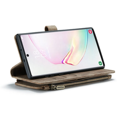 For Samsung Galaxy Note10+ CaseMe-C30 PU + TPU Multifunctional Horizontal Flip Leather Case with Holder & Card Slot & Wallet & Zipper Pocket(Brown) - Galaxy Phone Cases by CaseMe | Online Shopping UK | buy2fix