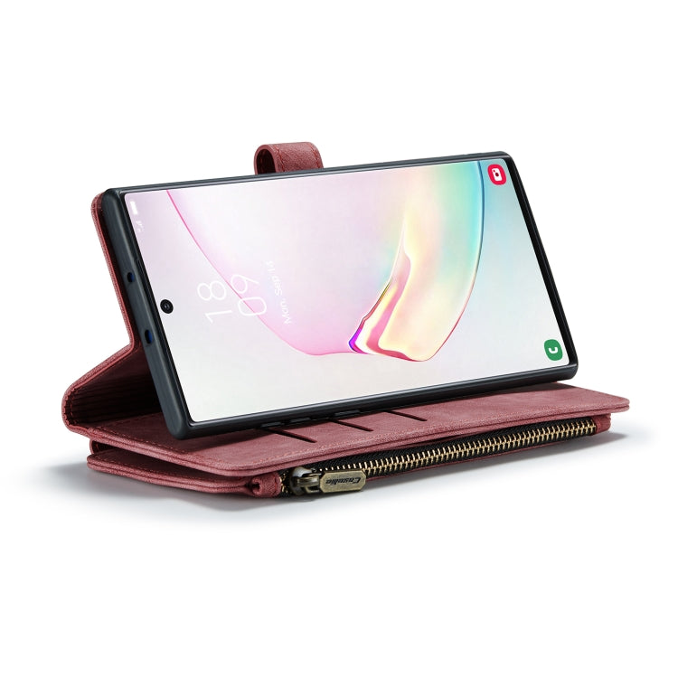 For Samsung Galaxy Note10+ CaseMe-C30 PU + TPU Multifunctional Horizontal Flip Leather Case with Holder & Card Slot & Wallet & Zipper Pocket(Red) - Galaxy Phone Cases by CaseMe | Online Shopping UK | buy2fix