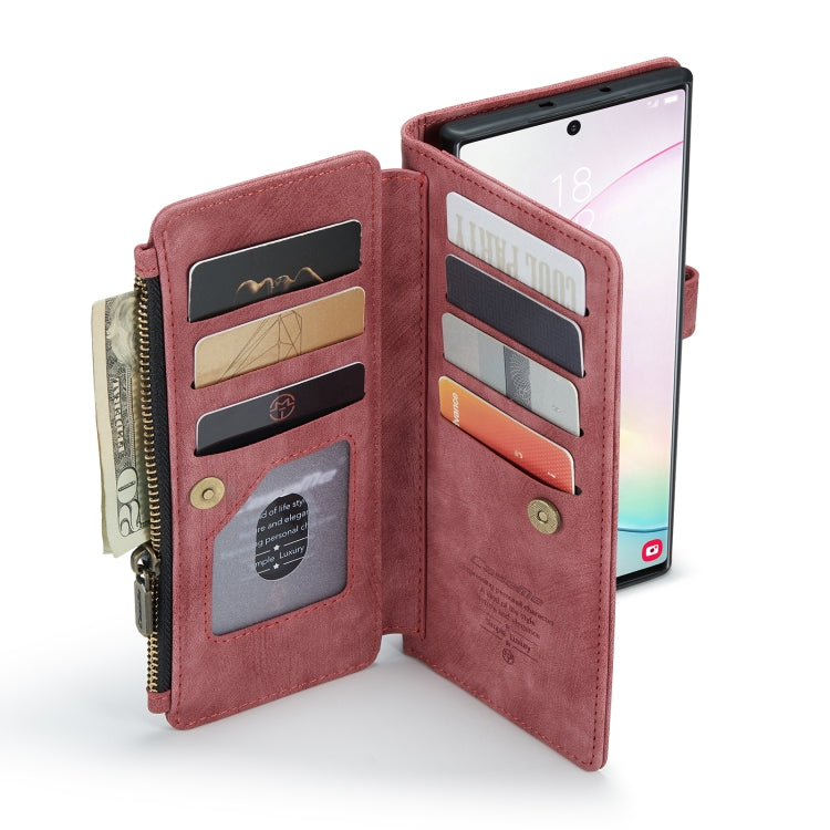 For Samsung Galaxy Note10+ CaseMe-C30 PU + TPU Multifunctional Horizontal Flip Leather Case with Holder & Card Slot & Wallet & Zipper Pocket(Red) - Galaxy Phone Cases by CaseMe | Online Shopping UK | buy2fix