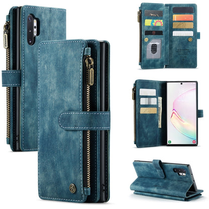 For Samsung Galaxy Note10+ CaseMe-C30 PU + TPU Multifunctional Horizontal Flip Leather Case with Holder & Card Slot & Wallet & Zipper Pocket(Blue) - Galaxy Phone Cases by CaseMe | Online Shopping UK | buy2fix