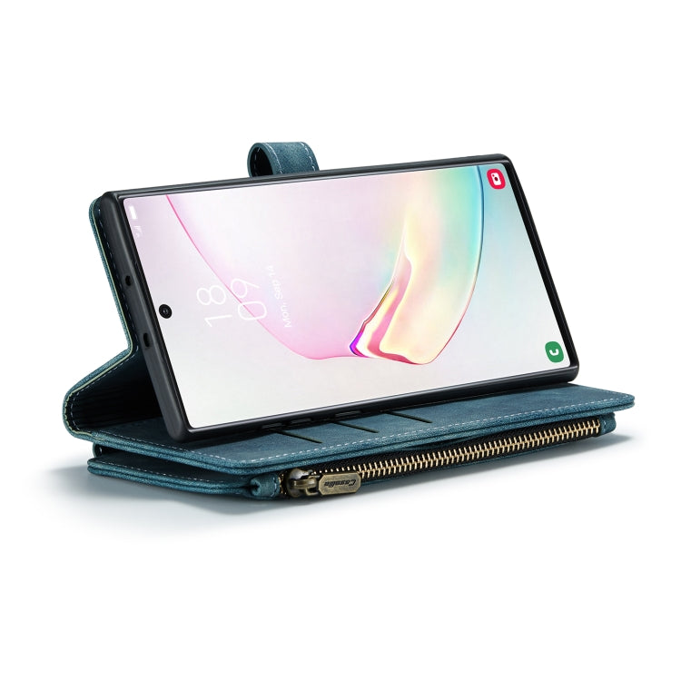 For Samsung Galaxy Note10+ CaseMe-C30 PU + TPU Multifunctional Horizontal Flip Leather Case with Holder & Card Slot & Wallet & Zipper Pocket(Blue) - Galaxy Phone Cases by CaseMe | Online Shopping UK | buy2fix