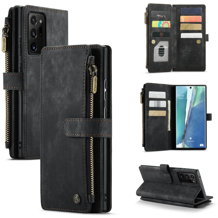 For Samsung Galaxy Note20 Ultra CaseMe-C30 PU + TPU Multifunctional Horizontal Flip Leather Case with Holder & Card Slot & Wallet & Zipper Pocket(Black) - Galaxy Note20 Ultra Cases by CaseMe | Online Shopping UK | buy2fix