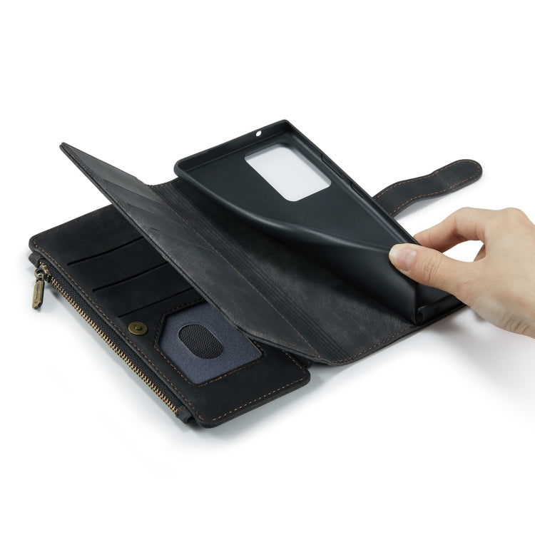 For Samsung Galaxy Note20 Ultra CaseMe-C30 PU + TPU Multifunctional Horizontal Flip Leather Case with Holder & Card Slot & Wallet & Zipper Pocket(Black) - Galaxy Note20 Ultra Cases by CaseMe | Online Shopping UK | buy2fix