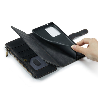 For Samsung Galaxy Note20 Ultra CaseMe-C30 PU + TPU Multifunctional Horizontal Flip Leather Case with Holder & Card Slot & Wallet & Zipper Pocket(Black) - Galaxy Note20 Ultra Cases by CaseMe | Online Shopping UK | buy2fix