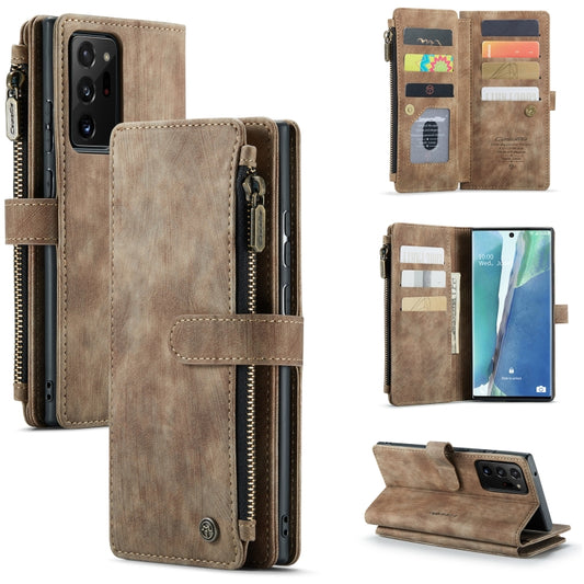 For Samsung Galaxy Note20 Ultra CaseMe-C30 PU + TPU Multifunctional Horizontal Flip Leather Case with Holder & Card Slot & Wallet & Zipper Pocket(Brown) - Galaxy Note20 Ultra Cases by CaseMe | Online Shopping UK | buy2fix