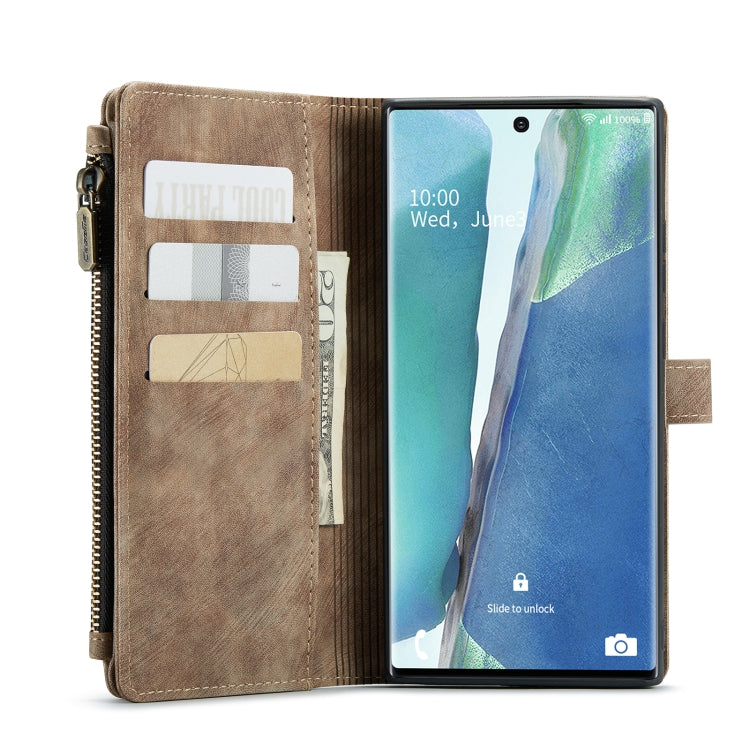 For Samsung Galaxy Note20 Ultra CaseMe-C30 PU + TPU Multifunctional Horizontal Flip Leather Case with Holder & Card Slot & Wallet & Zipper Pocket(Brown) - Galaxy Note20 Ultra Cases by CaseMe | Online Shopping UK | buy2fix