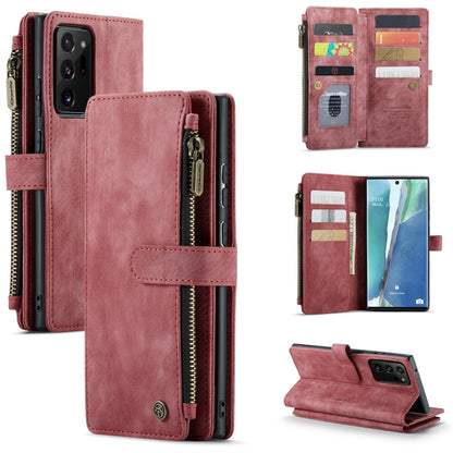 For Samsung Galaxy Note20 Ultra CaseMe-C30 PU + TPU Multifunctional Horizontal Flip Leather Case with Holder & Card Slot & Wallet & Zipper Pocket(Red) - Galaxy Note20 Ultra Cases by CaseMe | Online Shopping UK | buy2fix