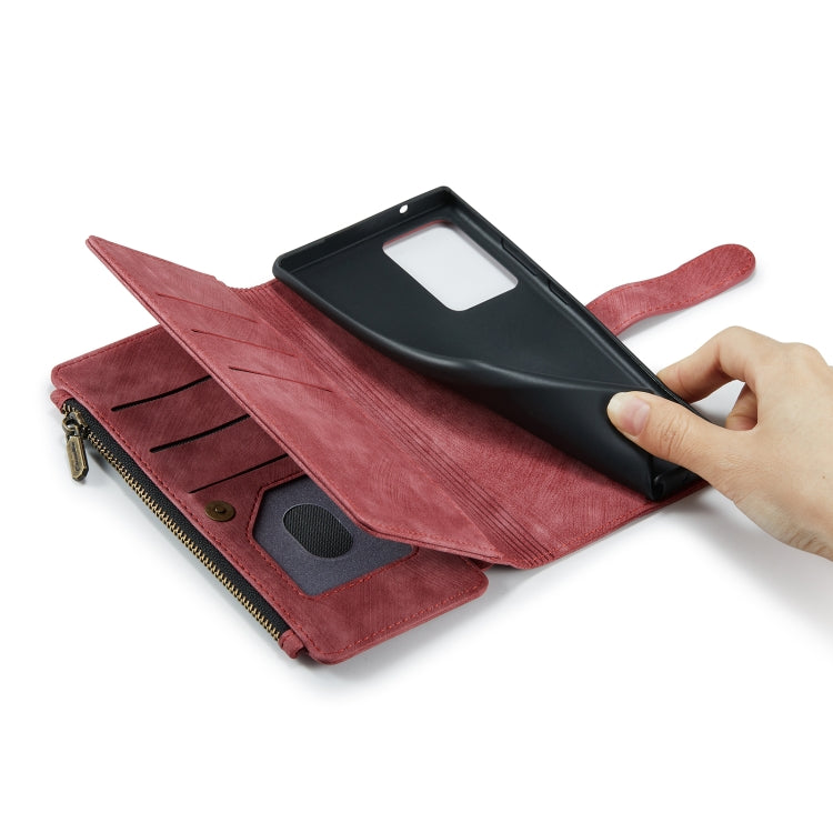 For Samsung Galaxy Note20 Ultra CaseMe-C30 PU + TPU Multifunctional Horizontal Flip Leather Case with Holder & Card Slot & Wallet & Zipper Pocket(Red) - Galaxy Note20 Ultra Cases by CaseMe | Online Shopping UK | buy2fix