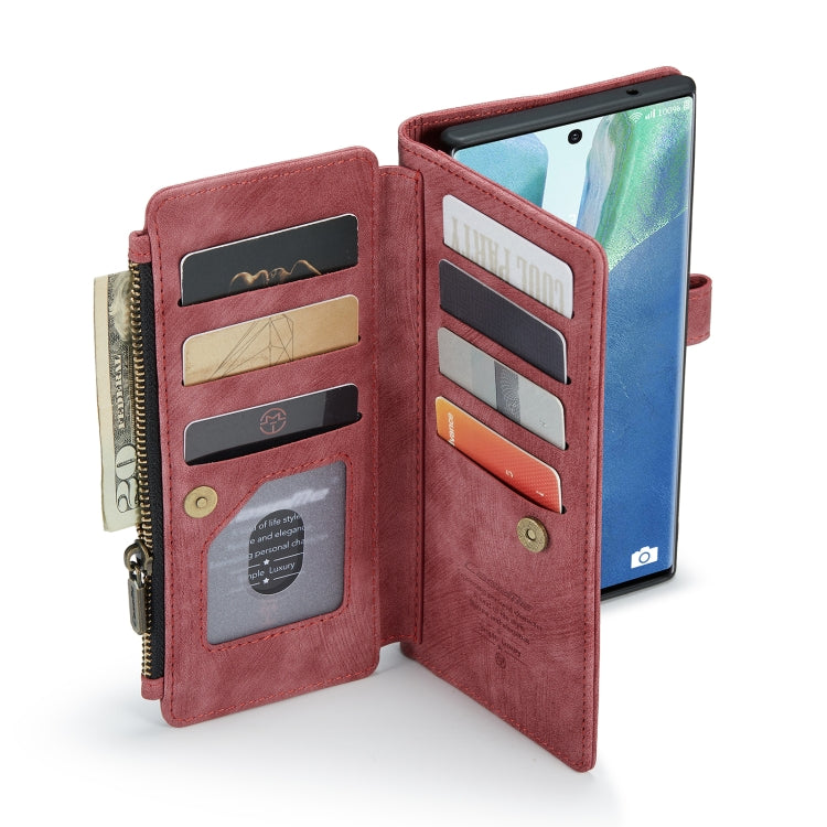 For Samsung Galaxy Note20 Ultra CaseMe-C30 PU + TPU Multifunctional Horizontal Flip Leather Case with Holder & Card Slot & Wallet & Zipper Pocket(Red) - Galaxy Note20 Ultra Cases by CaseMe | Online Shopping UK | buy2fix