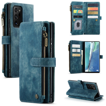 For Samsung Galaxy Note20 Ultra CaseMe-C30 PU + TPU Multifunctional Horizontal Flip Leather Case with Holder & Card Slot & Wallet & Zipper Pocket(Blue) - Galaxy Note20 Ultra Cases by CaseMe | Online Shopping UK | buy2fix