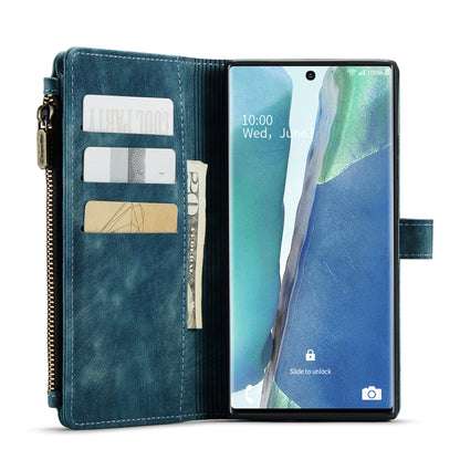 For Samsung Galaxy Note20 Ultra CaseMe-C30 PU + TPU Multifunctional Horizontal Flip Leather Case with Holder & Card Slot & Wallet & Zipper Pocket(Blue) - Galaxy Note20 Ultra Cases by CaseMe | Online Shopping UK | buy2fix