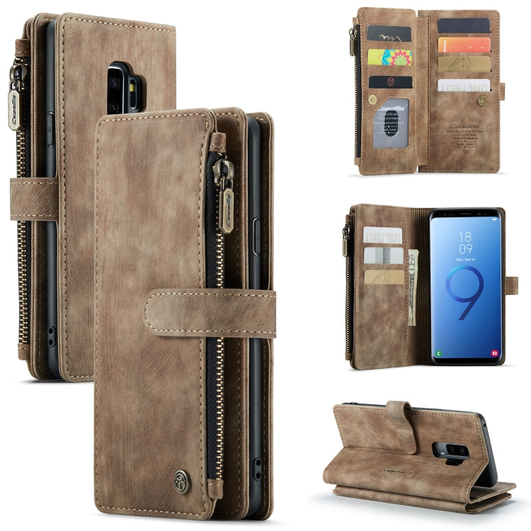 For Samsung Galaxy S9+ CaseMe-C30 PU + TPU Multifunctional Horizontal Flip Leather Case with Holder & Card Slot & Wallet & Zipper Pocket(Brown) - Galaxy Phone Cases by CaseMe | Online Shopping UK | buy2fix