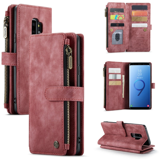 For Samsung Galaxy S9+ CaseMe-C30 PU + TPU Multifunctional Horizontal Flip Leather Case with Holder & Card Slot & Wallet & Zipper Pocket(Red) - Galaxy Phone Cases by CaseMe | Online Shopping UK | buy2fix