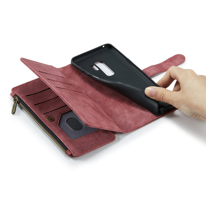 For Samsung Galaxy S9+ CaseMe-C30 PU + TPU Multifunctional Horizontal Flip Leather Case with Holder & Card Slot & Wallet & Zipper Pocket(Red) - Galaxy Phone Cases by CaseMe | Online Shopping UK | buy2fix