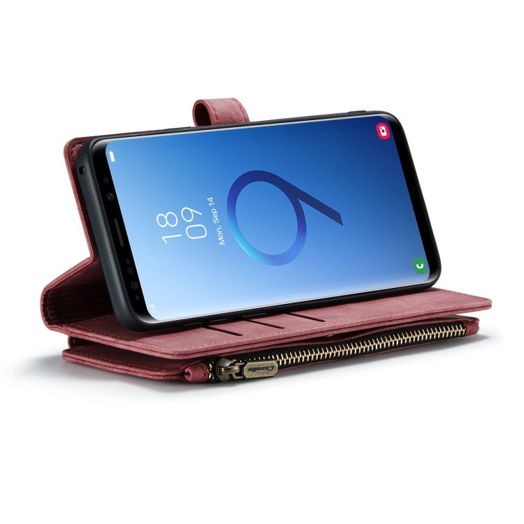 For Samsung Galaxy S9+ CaseMe-C30 PU + TPU Multifunctional Horizontal Flip Leather Case with Holder & Card Slot & Wallet & Zipper Pocket(Red) - Galaxy Phone Cases by CaseMe | Online Shopping UK | buy2fix