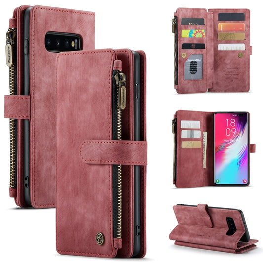 For Samsung Galaxy S10+ CaseMe-C30 PU + TPU Multifunctional Horizontal Flip Leather Case with Holder & Card Slot & Wallet & Zipper Pocket(Red) - Galaxy Phone Cases by CaseMe | Online Shopping UK | buy2fix