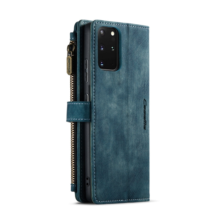 For Samsung Galaxy S20+ 5G CaseMe-C30 PU + TPU Multifunctional Horizontal Flip Leather Case with Holder & Card Slot & Wallet & Zipper Pocket(Blue) - Galaxy Phone Cases by CaseMe | Online Shopping UK | buy2fix