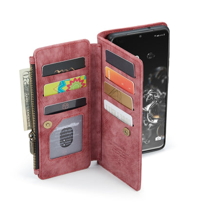 For Samsung Galaxy S20 Ultra 5G CaseMe-C30 PU + TPU Multifunctional Horizontal Flip Leather Case with Holder & Card Slot & Wallet & Zipper Pocket(Red) - Galaxy Phone Cases by CaseMe | Online Shopping UK | buy2fix
