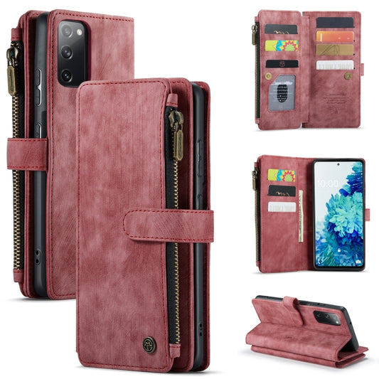 For Samsung Galaxy S20 FE CaseMe-C30 PU + TPU Multifunctional Horizontal Flip Leather Case with Holder & Card Slot & Wallet & Zipper Pocket(Red) - Galaxy S20 FE Cases by CaseMe | Online Shopping UK | buy2fix
