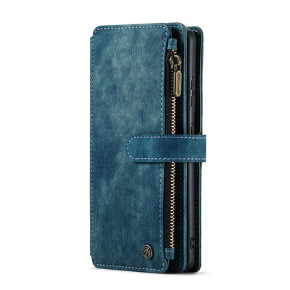 For Samsung Galaxy S21 5G CaseMe-C30 PU + TPU Multifunctional Horizontal Flip Leather Case with Holder & Card Slot & Wallet & Zipper Pocket(Blue) - Galaxy S21 5G Cases by CaseMe | Online Shopping UK | buy2fix