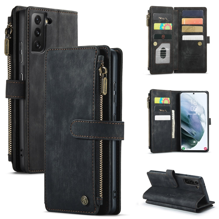 For Samsung Galaxy S21+ 5G CaseMe-C30 PU + TPU Multifunctional Horizontal Flip Leather Case with Holder & Card Slot & Wallet & Zipper Pocket(Black) - Galaxy S21+ 5G Cases by CaseMe | Online Shopping UK | buy2fix