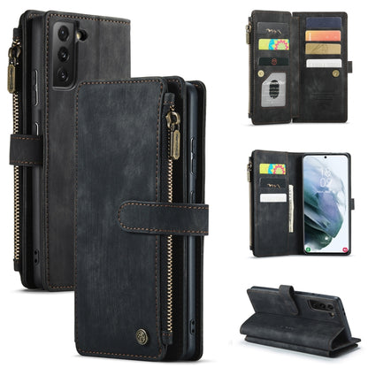 For Samsung Galaxy S21+ 5G CaseMe-C30 PU + TPU Multifunctional Horizontal Flip Leather Case with Holder & Card Slot & Wallet & Zipper Pocket(Black) - Galaxy S21+ 5G Cases by CaseMe | Online Shopping UK | buy2fix