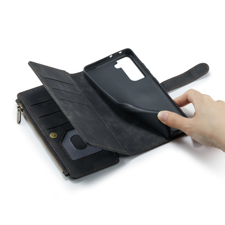 For Samsung Galaxy S21+ 5G CaseMe-C30 PU + TPU Multifunctional Horizontal Flip Leather Case with Holder & Card Slot & Wallet & Zipper Pocket(Black) - Galaxy S21+ 5G Cases by CaseMe | Online Shopping UK | buy2fix