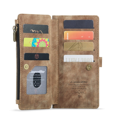 For Samsung Galaxy S21+ 5G CaseMe-C30 PU + TPU Multifunctional Horizontal Flip Leather Case with Holder & Card Slot & Wallet & Zipper Pocket(Brown) - Galaxy S21+ 5G Cases by CaseMe | Online Shopping UK | buy2fix