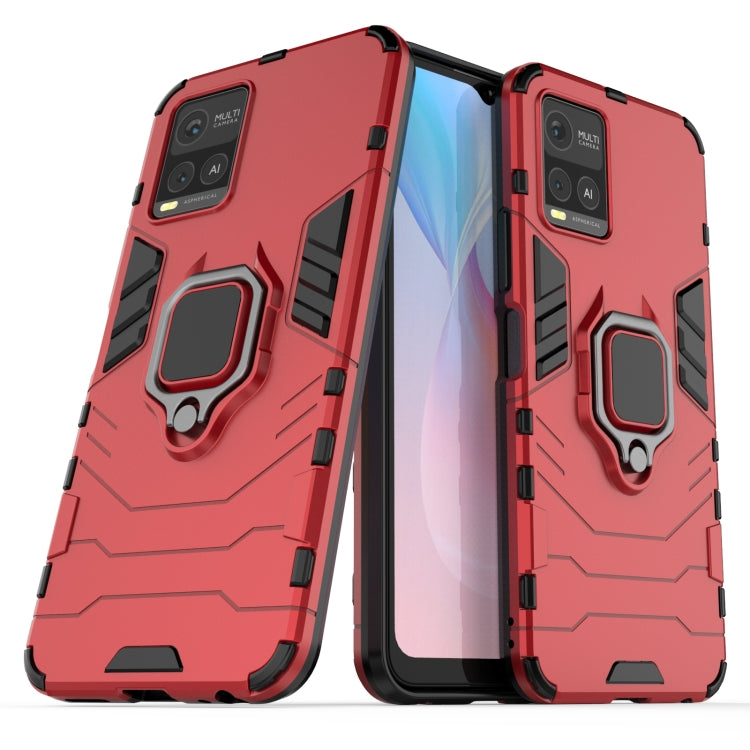 For vivo Y21 Shockproof PC + TPU Protective Case with Magnetic Ring Holder(Red) - vivo Cases by buy2fix | Online Shopping UK | buy2fix