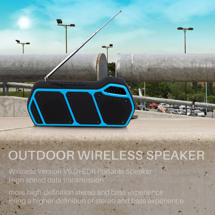 NewRixing NR-5011fm Outdoor Portable Bluetooth Speakerr, Support Hands-free Call / TF Card / FM / U Disk(Blue) - Desktop Speaker by NewRixing | Online Shopping UK | buy2fix